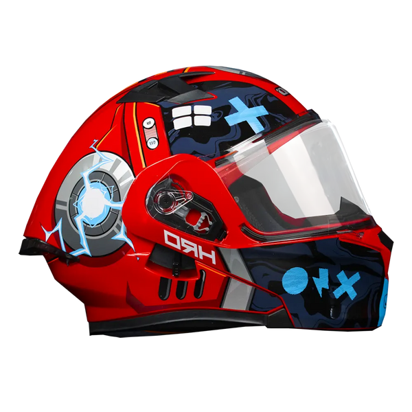 Casco Abatible Hro 3420 Dv Bot Rojo Azul