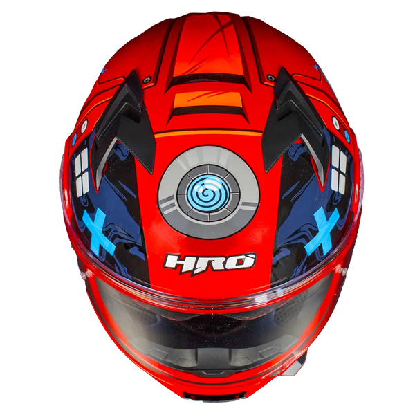 Casco Abatible Hro 3420 Dv Bot Rojo Azul