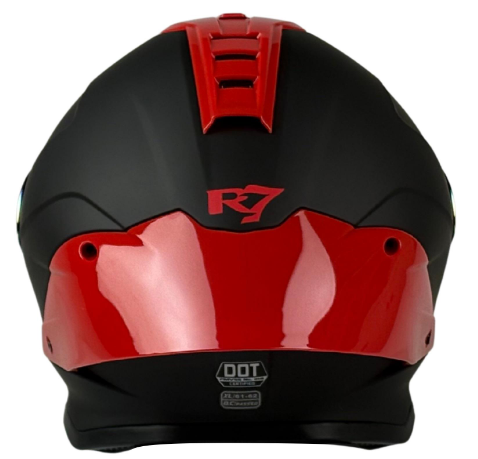 Casco Integral R7 Racing Arrow Negro Mate Big Spoiler Rojo