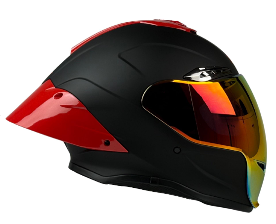 Casco Integral R7 Racing Arrow Negro Mate Big Spoiler Rojo