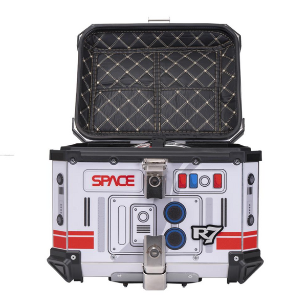 BAUL TRASERO MOTOCICLETA R-702 SPACE ALUMINIO 45 LTS
