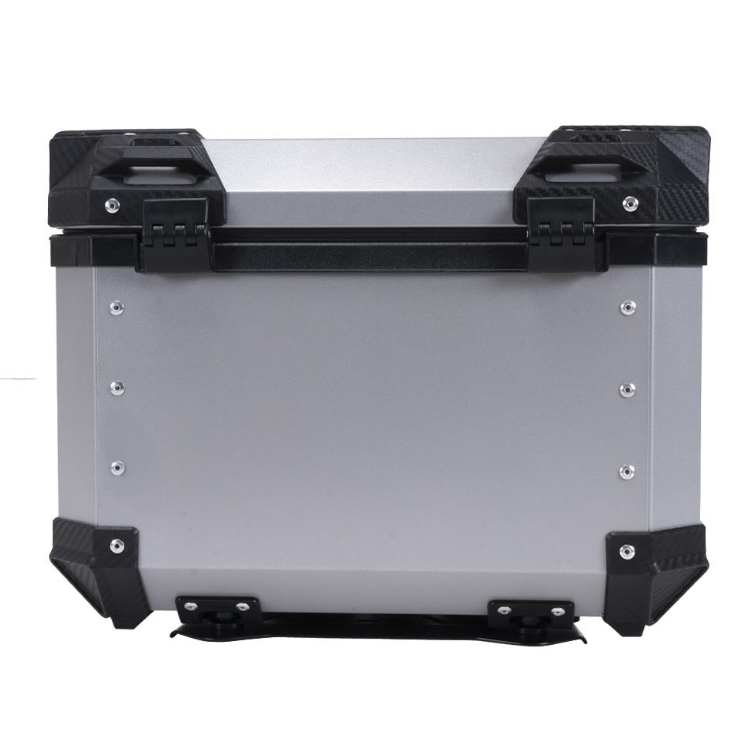 BAUL TRASERO MOTOCICLETA R7 ALUMINIO PLATA 45 LTS