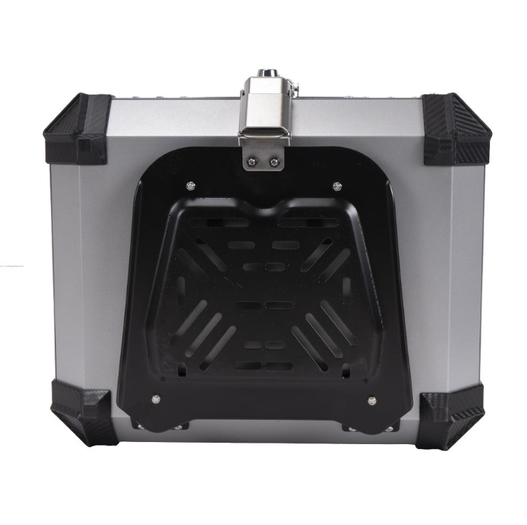 BAUL TRASERO MOTOCICLETA R7 ALUMINIO PLATA 45 LTS
