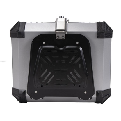 BAUL TRASERO MOTOCICLETA R7 ALUMINIO PLATA 45 LTS