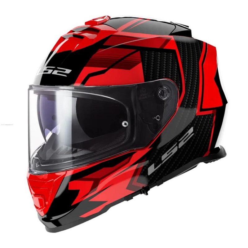 Casco Integral Ls2 Storm II Tracker Negro Rojo FF800 Brillo