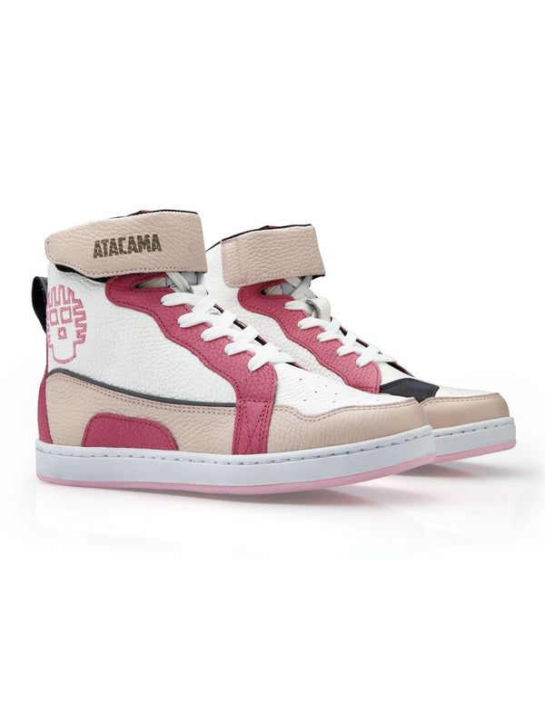 Tenis Para Motociclista Steff Biker Piel Rosa Con Protecciones Atacama