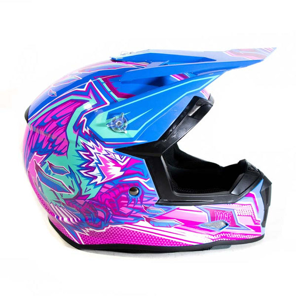 Casco Cross Niño Yoge Aguila  Azul