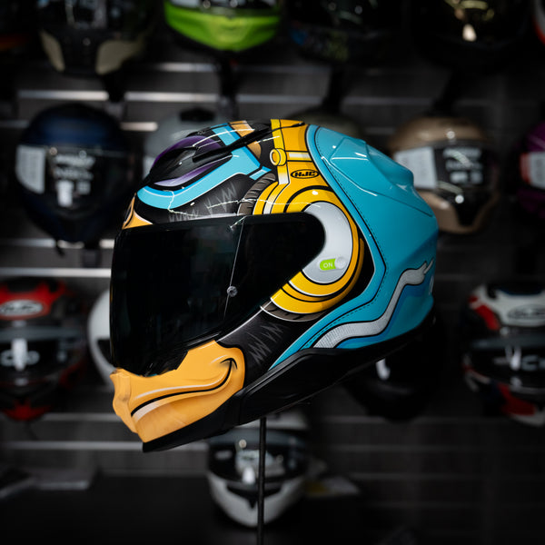 Casco Hjc Monkey Dj F71 Brillante Mc23 Fibra Compuesta