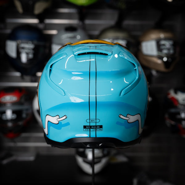 Casco Hjc Monkey Dj F71 Brillante Mc23 Fibra Compuesta