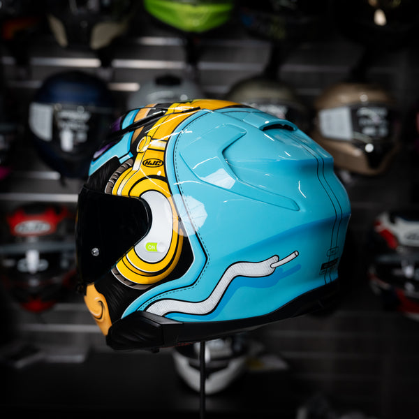 Casco Hjc Monkey Dj F71 Brillante Mc23 Fibra Compuesta