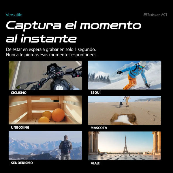 Blaise K1 Cámara Deportiva 4k 30fps 20mp 6 Ejes Negra