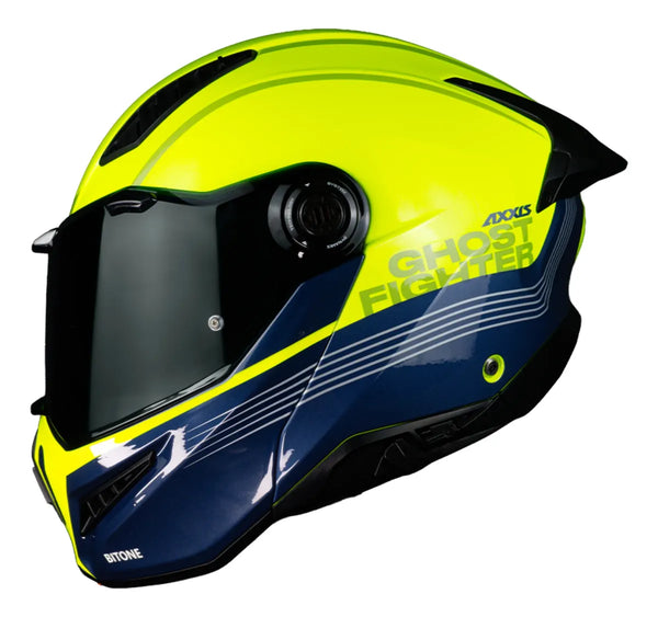 Casco Abatible Axxis Ghostfighter Bitone C3 Amarillo Azul