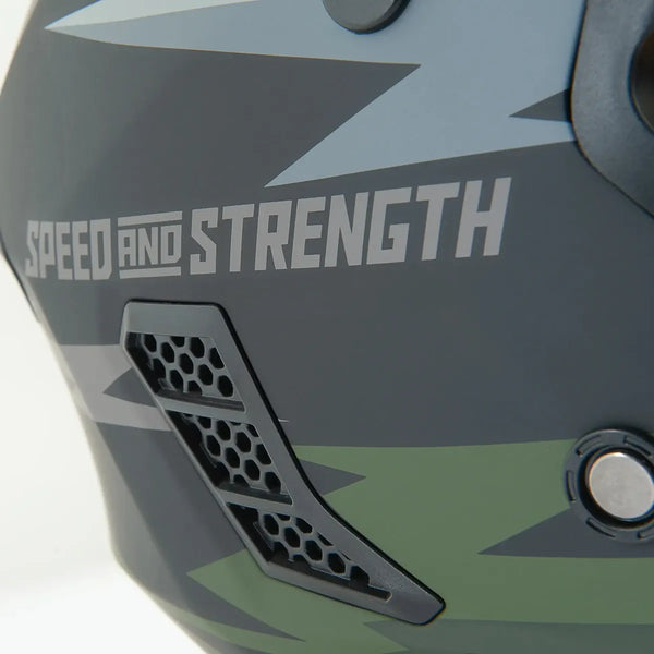 Casco Speed And Strenght Ss2450 Trial By Fire Verde Rojo Mate