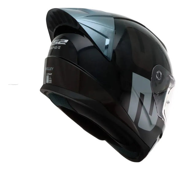 Casco Integral Ls2 Rapid II Shelley Negro Plata FF353