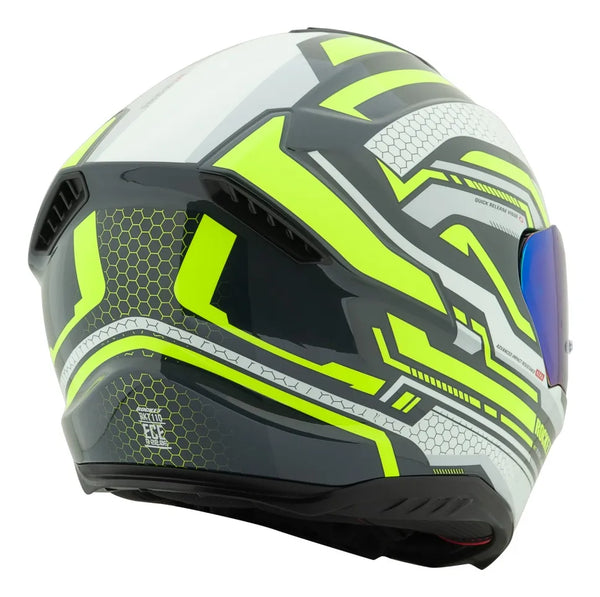 Casco Integral Joe Rocket RKT 110 Highside  Blanco Navy Neon Brillo