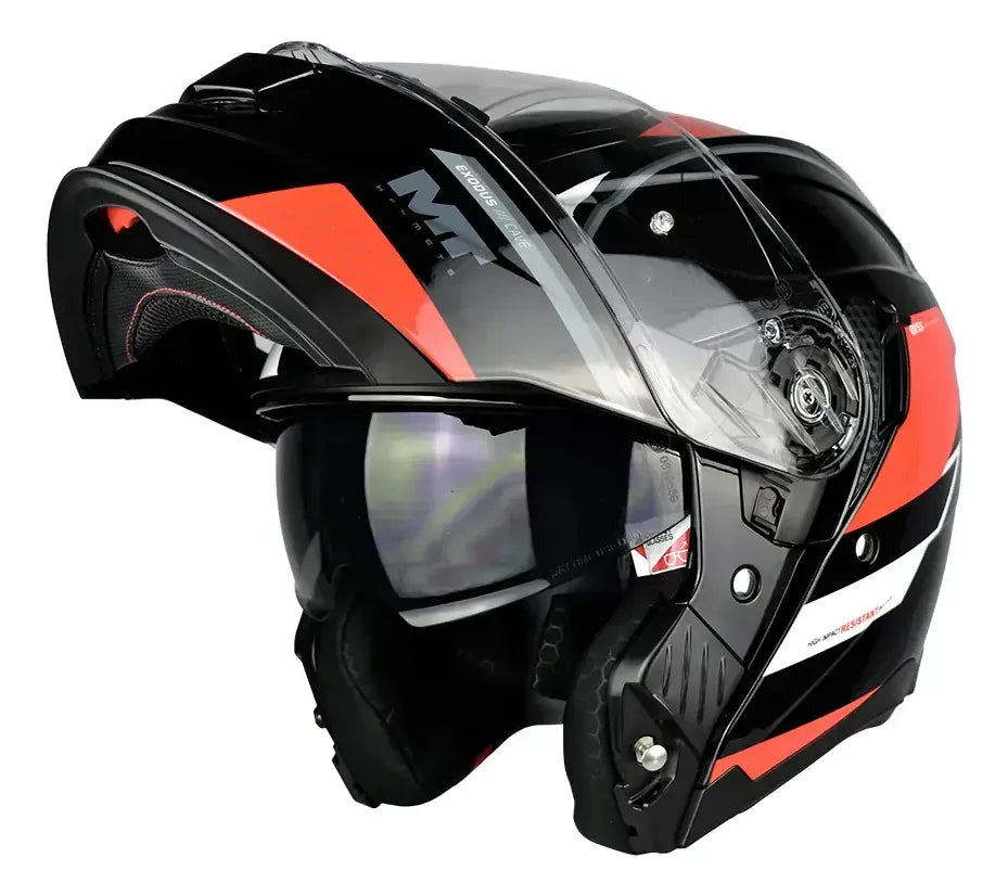 Casco Abatible MT Exodus Cave A5 Rojo Brillo