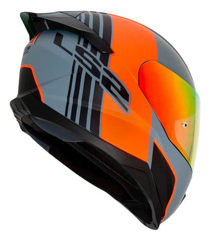 Casco Integral LS2 Con Intercomunicador integrado Flash Multiply Rojo Gris FF802