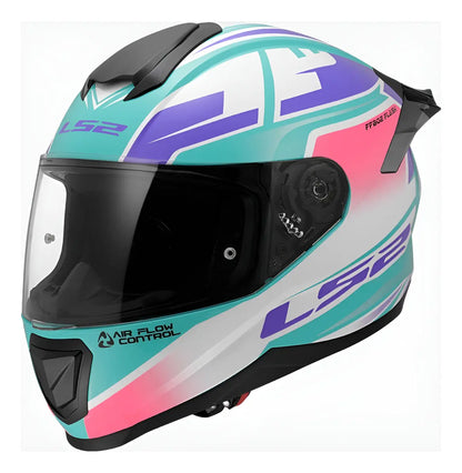 Casco Integral LS2 Con Intercomunicador integrado Flash Impact Rosa Morado Brillo FF802
