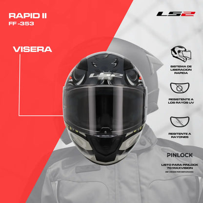 Casco Integral LS2 Spox Rojo Gris Brillo FF353
