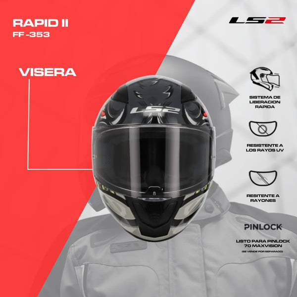 Casco Integral LS2 Spox Rojo Gris Brillo FF353