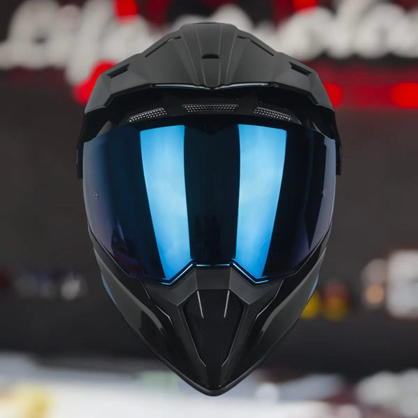 Casco Doble Proposito Hro Mx340dv Negro Brillo Gafas Dot Ntc