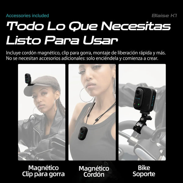Blaise K1 Cámara Deportiva 4k 30fps 20mp 6 Ejes Negra