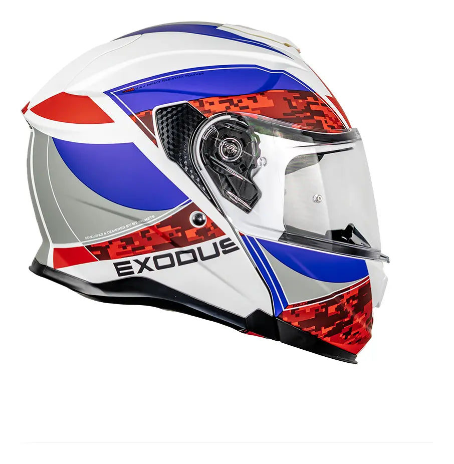 Casco Abatible MT Exodus Columbia A25 Rojo Mate