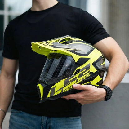 Casco Cross City LS2 Explorer HPFC Alter Negro Amarillo Mate MX701