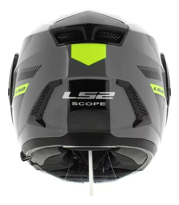 Casco Abatible Ls2 Scope II Max Nardo Sin Pinlock Negro Amarillo FF902