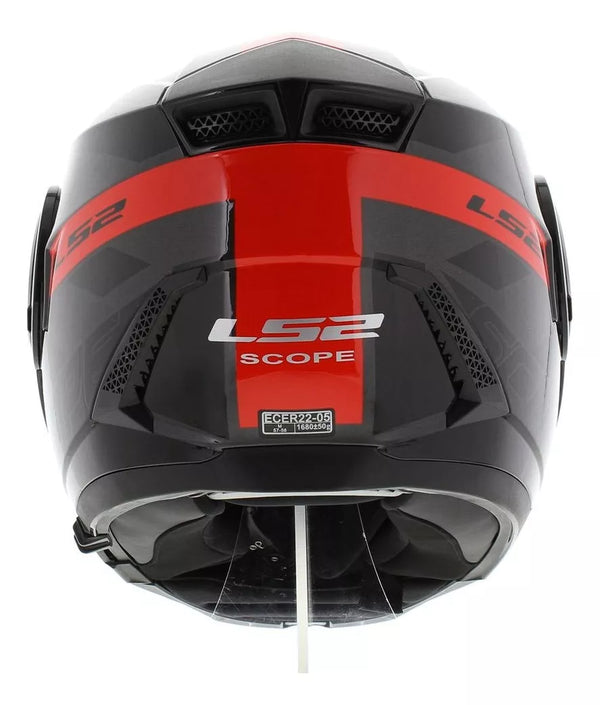 Casco Abatible Ls2 Scope  II FF902 Max Hamr Negro Rojo