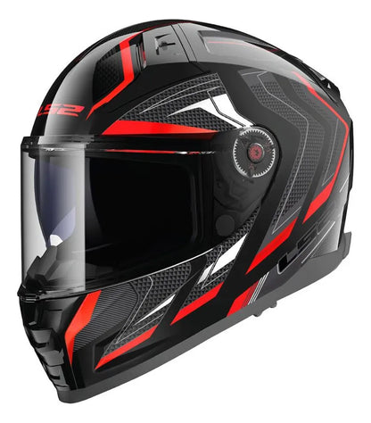 Casco Ls2 Vector II C Alizer Azul Negro Rojo Brillo FF811
