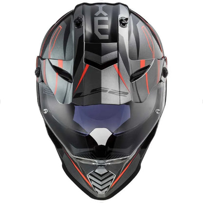 Casco LS2 Pioneer Cross Evo Knight Gris Naranja Brillo MX436