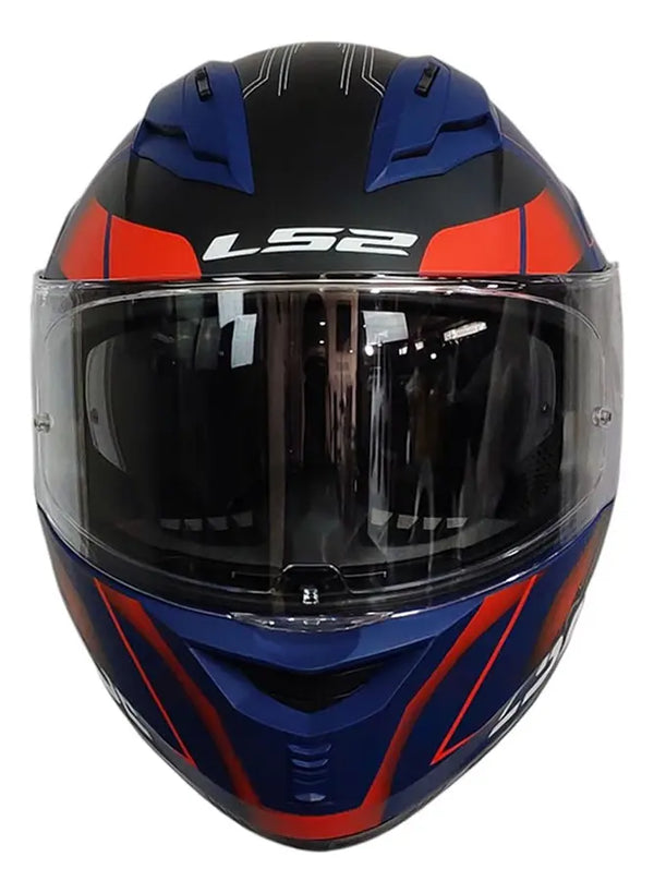 Casco Integral LS2 Con Intercomunicador y Luz Led Fusion Nexus Azul Rojo Mate FF806