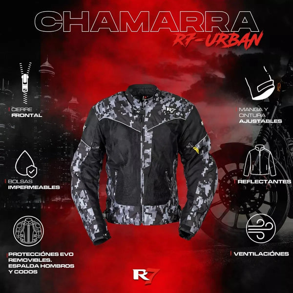 Chamarra de Moto R7 Racing 2314 Negro Gris