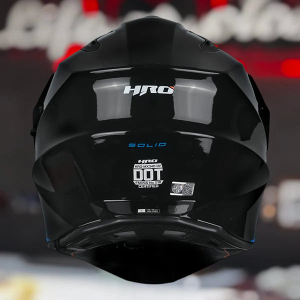 Casco Doble Proposito Hro Mx340dv Negro Brillo Gafas Dot Ntc