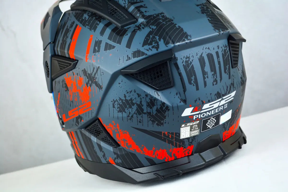 Casco LS2 Crosss City  Pioneer II Crazy Negro Rojo Mate  MX702