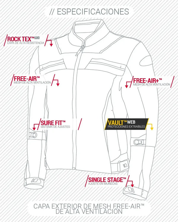 CHAMARRA JOE ROCKET ION MESH NEGRO