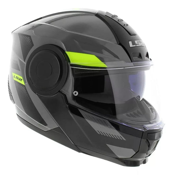 Casco Abatible Ls2 Scope II Max Nardo Sin Pinlock Negro Amarillo FF902