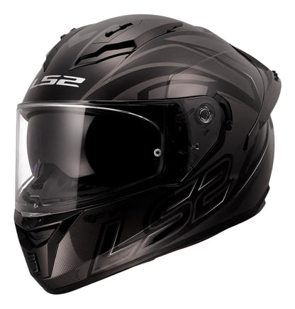 Casco Integral LS2 Con Intercomunicador integrado Y Luz Led Fusion Gris Negro Mate FF806