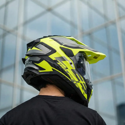 Casco Cross City LS2 Explorer HPFC Alter Negro Amarillo Mate MX701