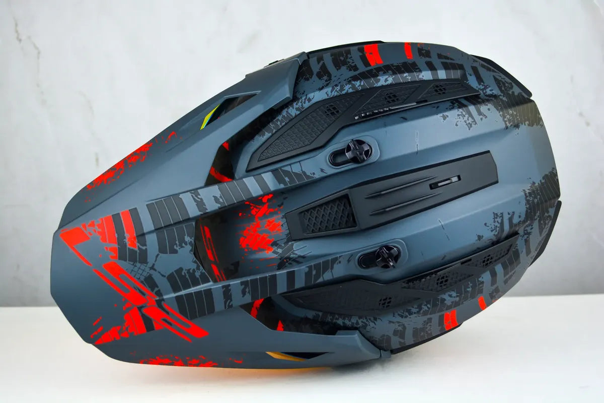 Casco LS2 Crosss City  Pioneer II Crazy Negro Rojo Mate  MX702