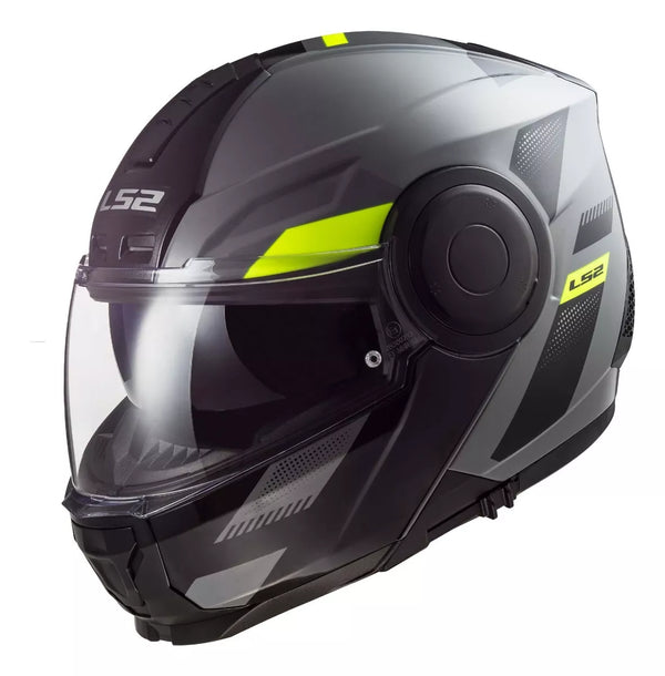 Casco Abatible Ls2 Scope II Max Nardo Sin Pinlock Negro Amarillo FF902