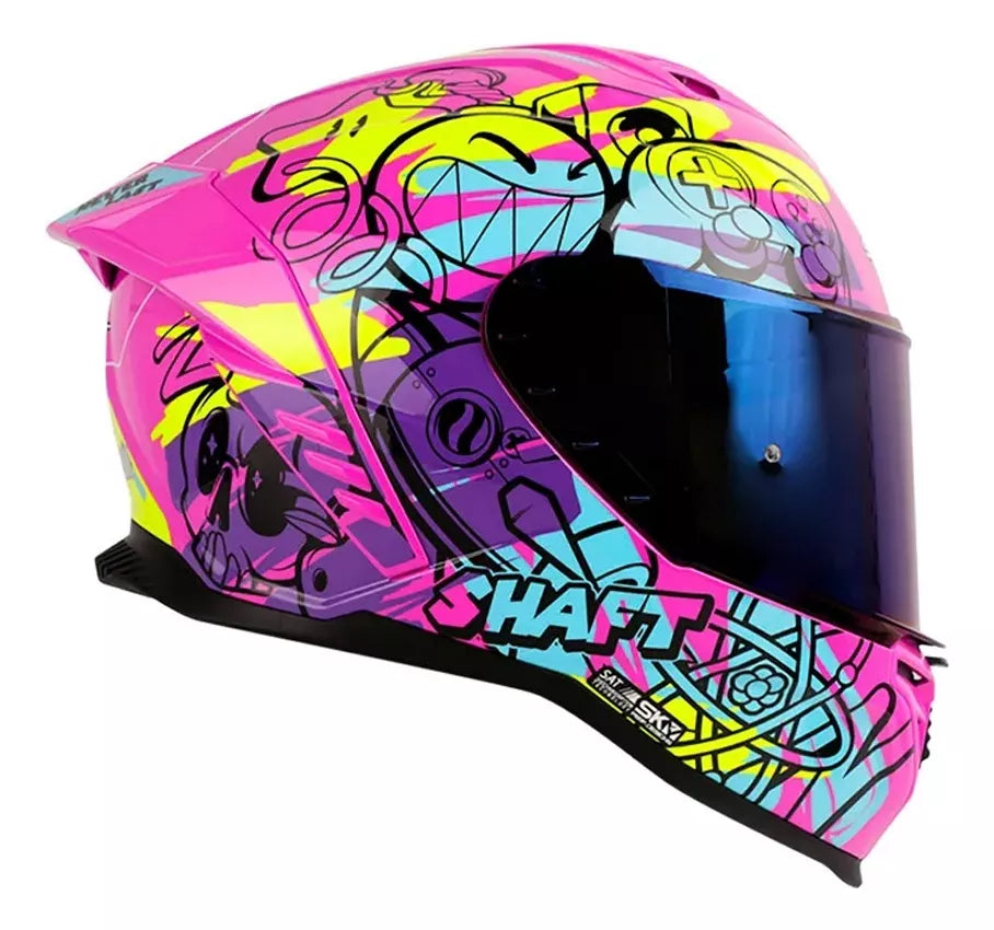 Casco Integral Shaft 598 Gtr Chalk Draw Fuchsia – Moto Helmets