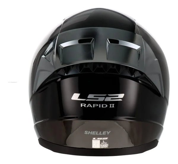 Casco Integral Ls2 Rapid II Shelley Negro Plata FF353