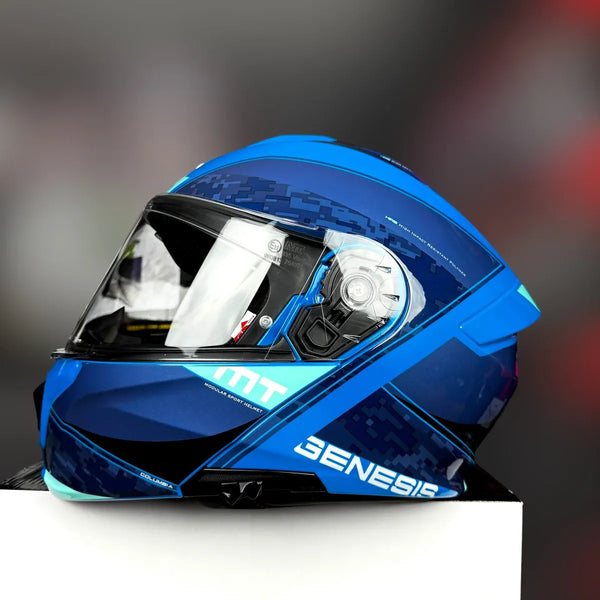 Casco Mt Genesis R Sv Columbia C7 Azul Brillo