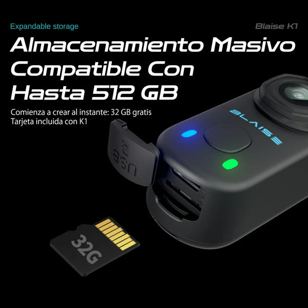 Blaise K1 Cámara Deportiva 4k 30fps 20mp 6 Ejes Negra