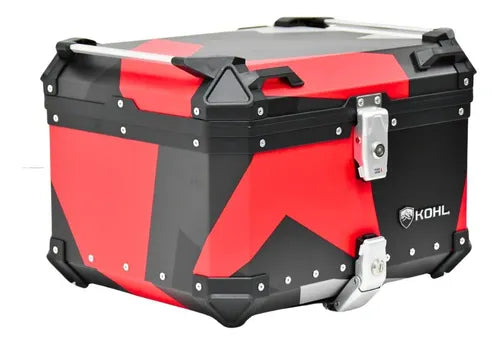 Baúl Trasero Motocicleta Kohl Pixel Q5 Aluminio Negro Gris Rojo 50 LTS