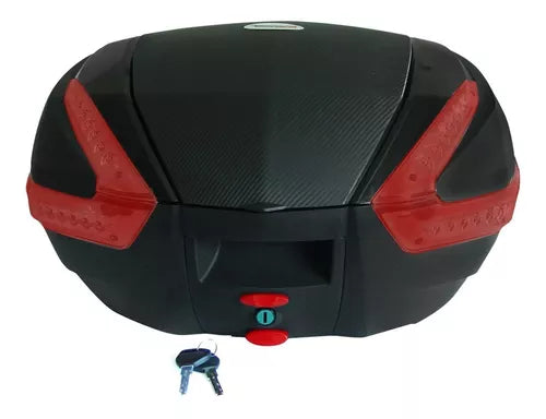 Cajuela Techx2 Negra/Roja Led 12V C/ Respaldo Sgj-898 47L