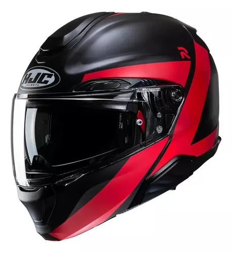 Casco Abatible Hjc Rpha 91 Abbes Mc1Sf Negro Rojo
