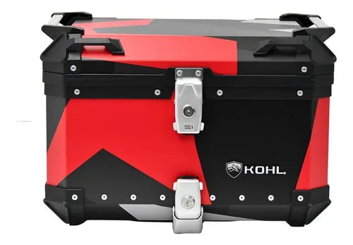 Baúl Trasero Motocicleta Kohl Pixel Q5 Aluminio Negro Gris Rojo 50 LTS